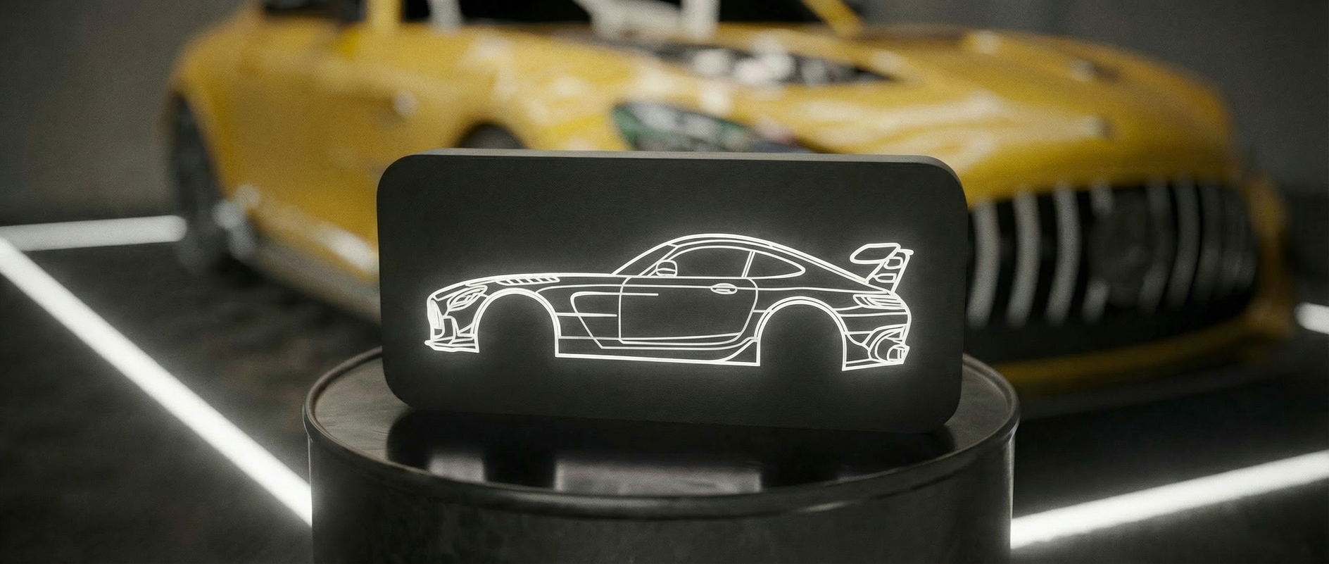 Svítící siluety aut