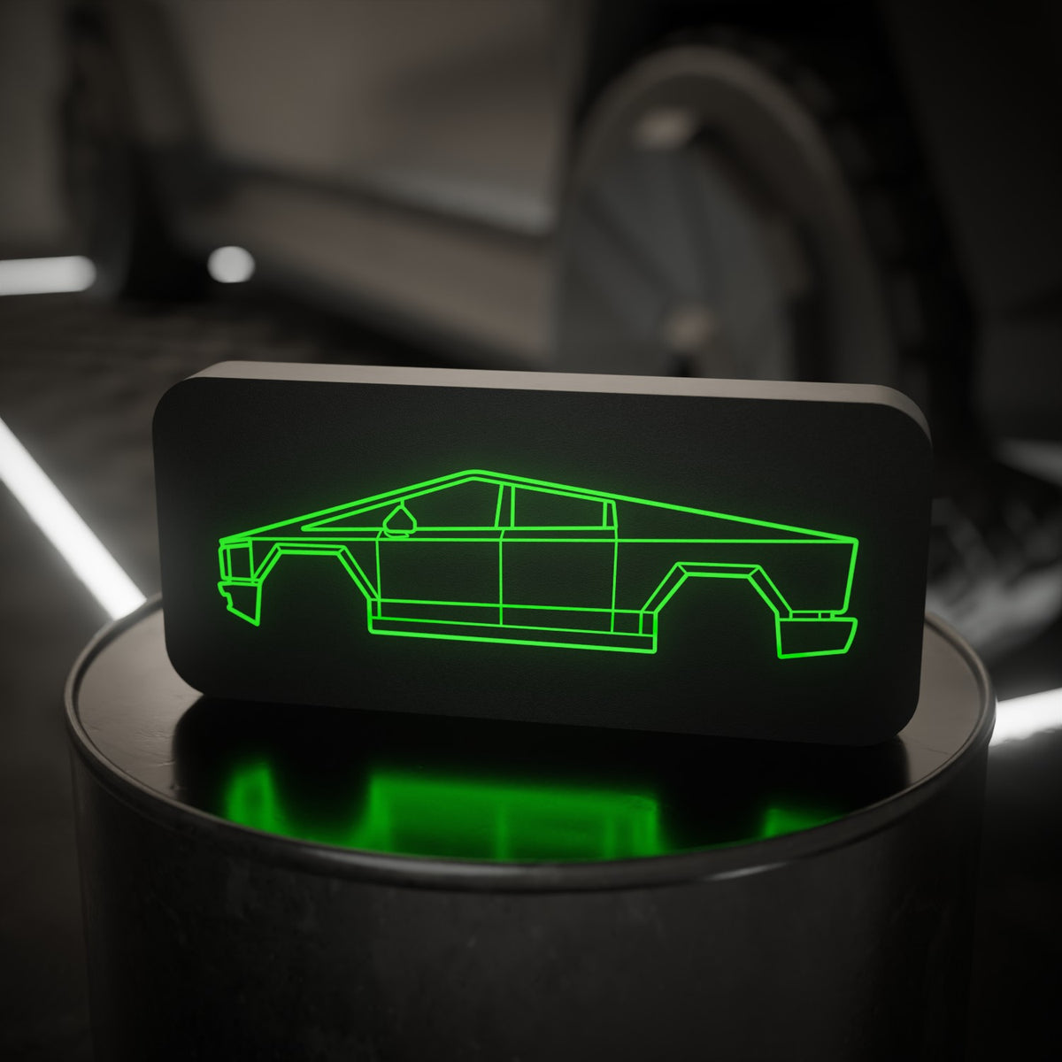 Tesla Cybertruck - Svítící silueta auta CAR LOVERS