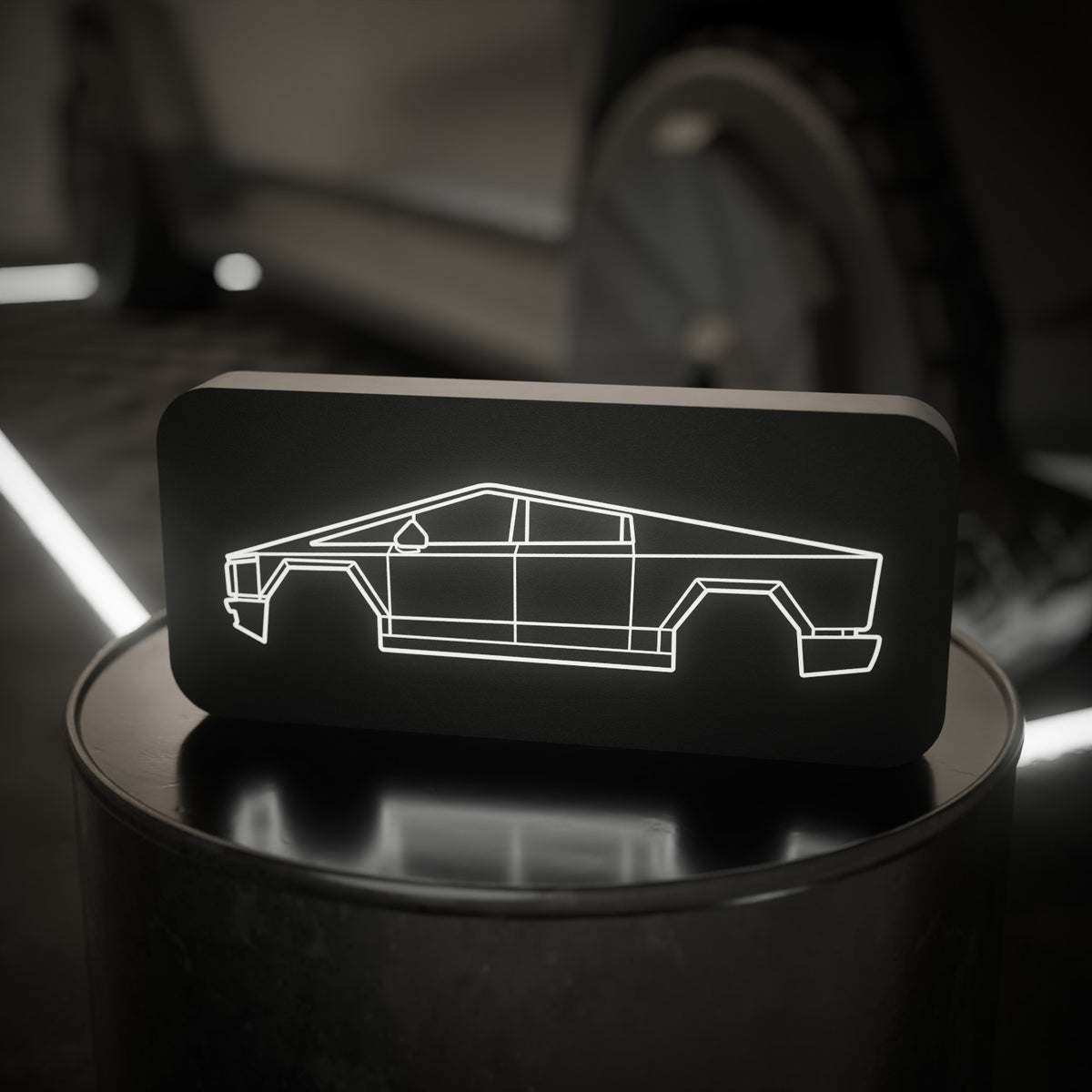 Tesla Cybertruck - Svítící silueta auta CAR LOVERS