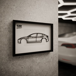 Tesla Model 3 - Zarámovaná silueta auta CAR LOVERS