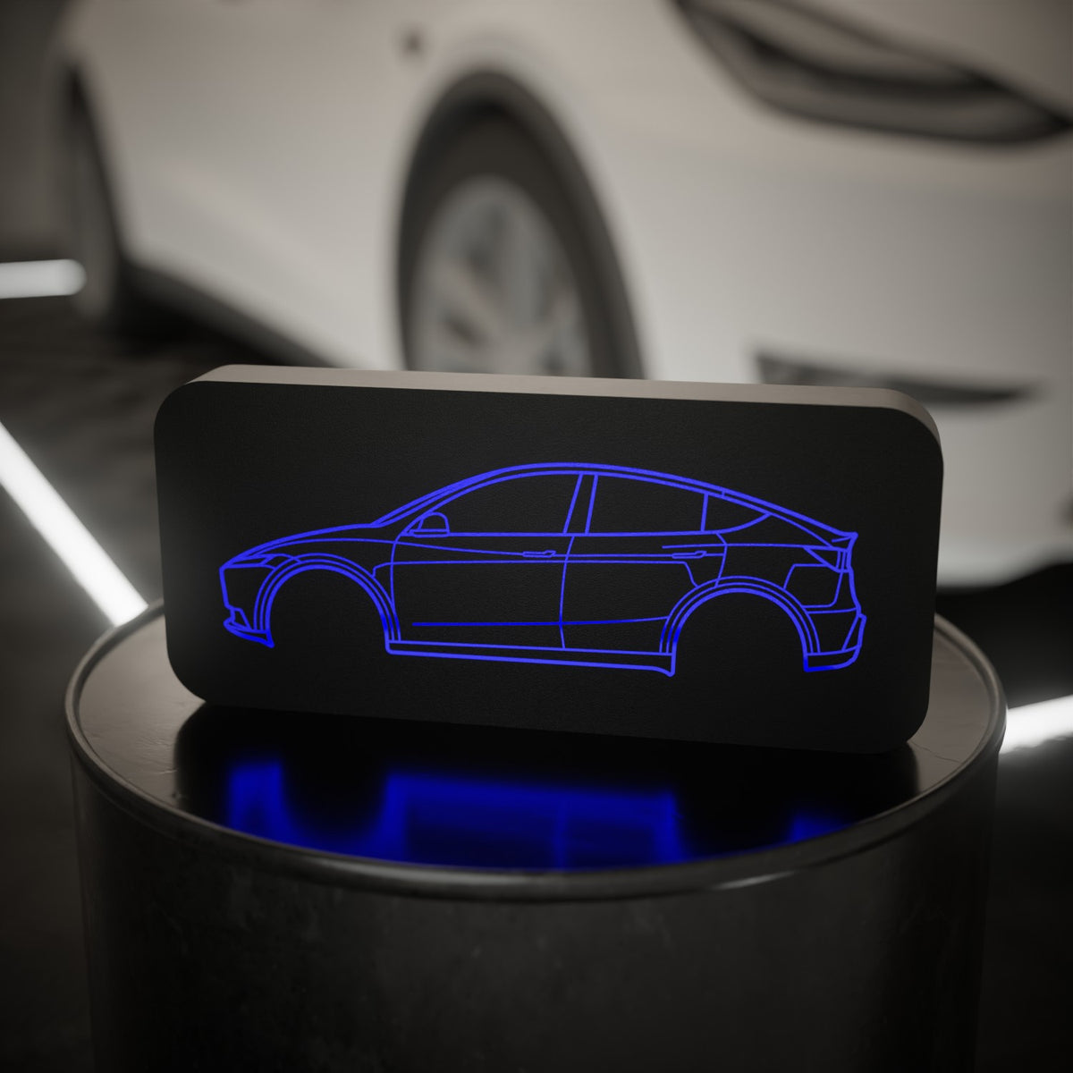 Tesla Model Y - Svítící silueta auta CAR LOVERS
