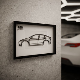 Tesla Model Y - Zarámovaná silueta auta CAR LOVERS