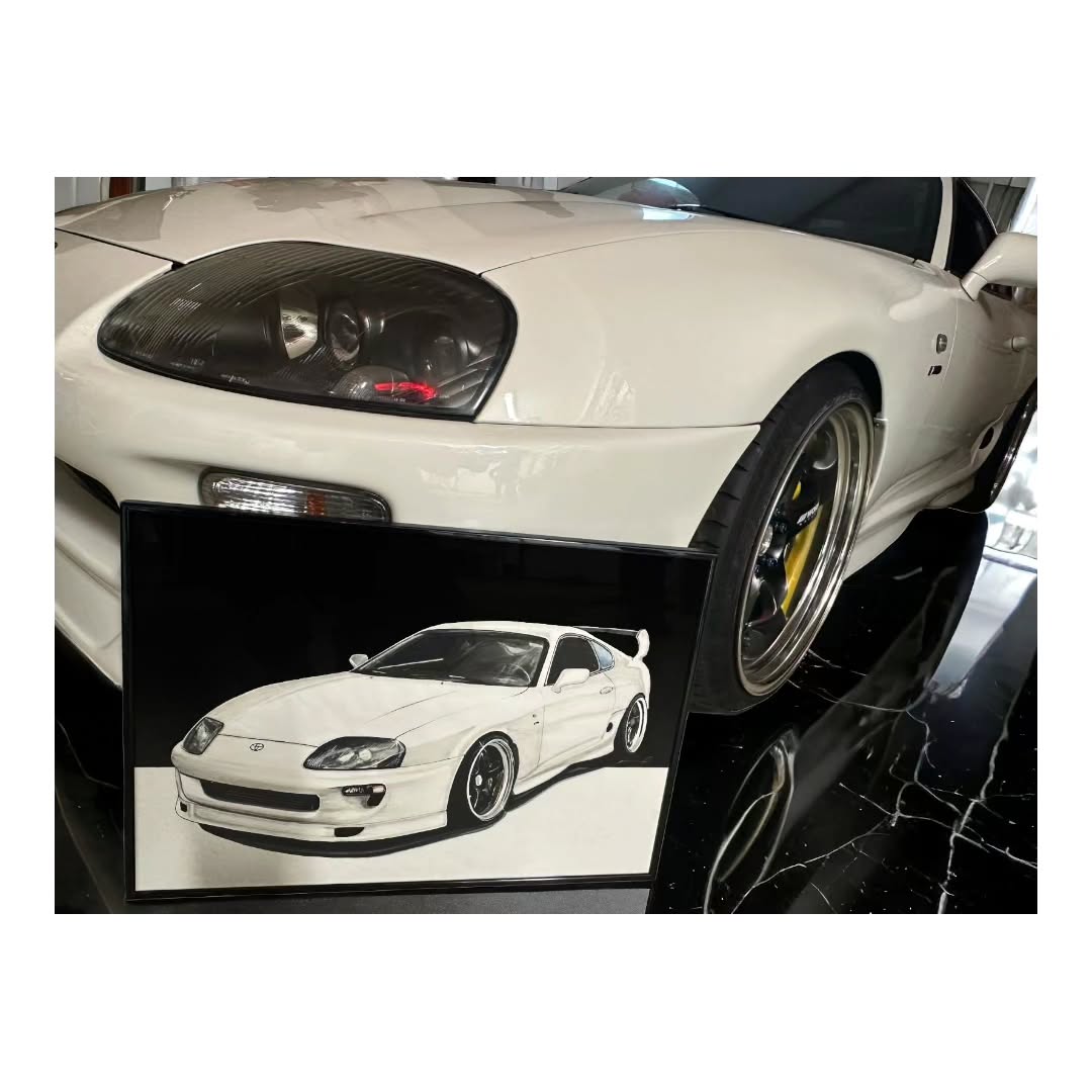 Ručně kreslený obraz vašeho vozu