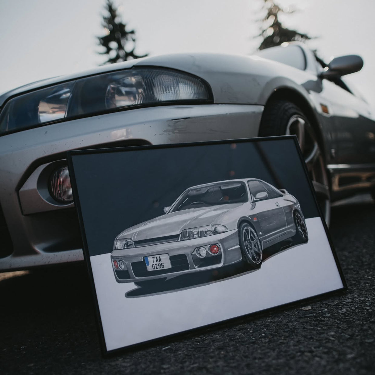 Ručně kreslený obraz vašeho vozu