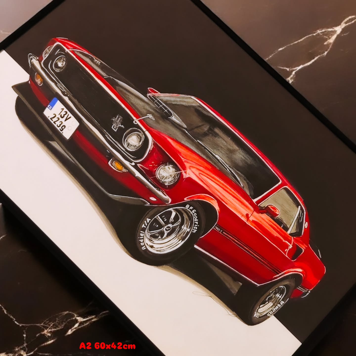 Ručně kreslený obraz vašeho vozu