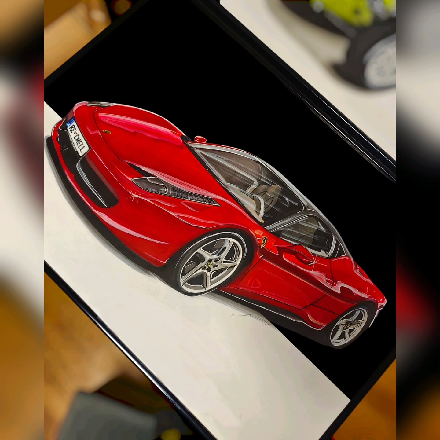 Ručně kreslený obraz vašeho vozu