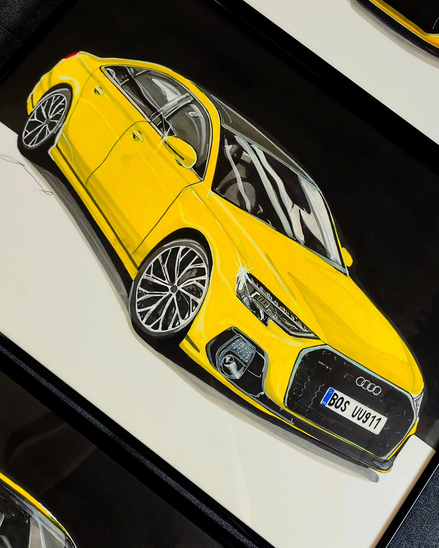 Ručně kreslený obraz vašeho vozu