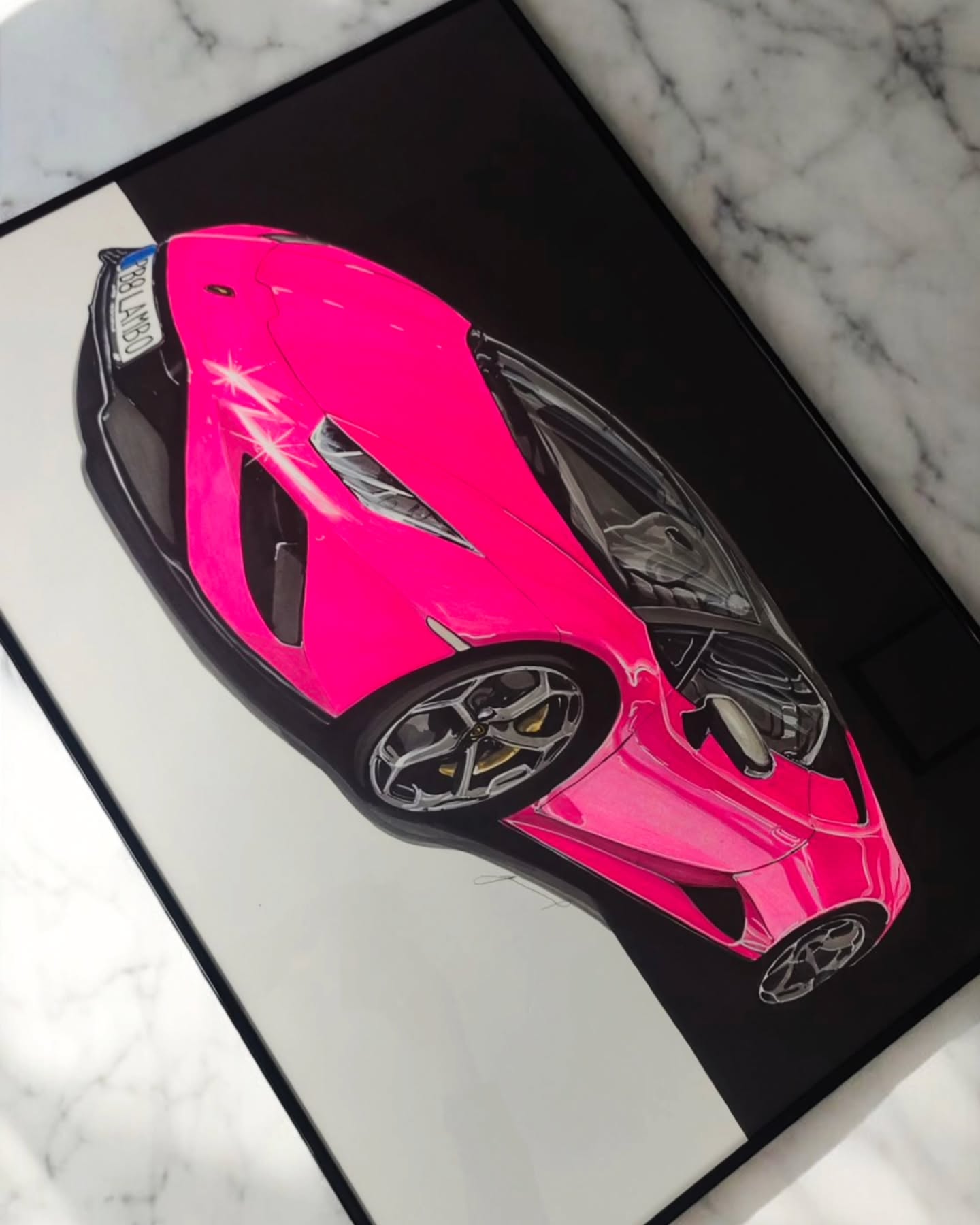 Ručně kreslený obraz vašeho vozu