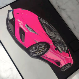 Ručně kreslený obraz vašeho vozu