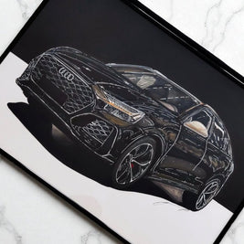 Ručně kreslený obraz vašeho vozu