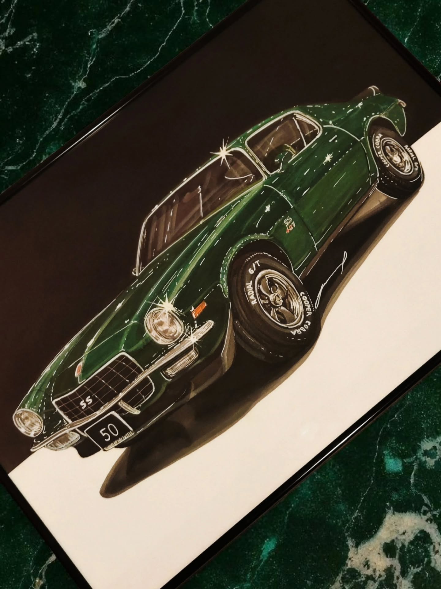 Ručně kreslený obraz vašeho vozu