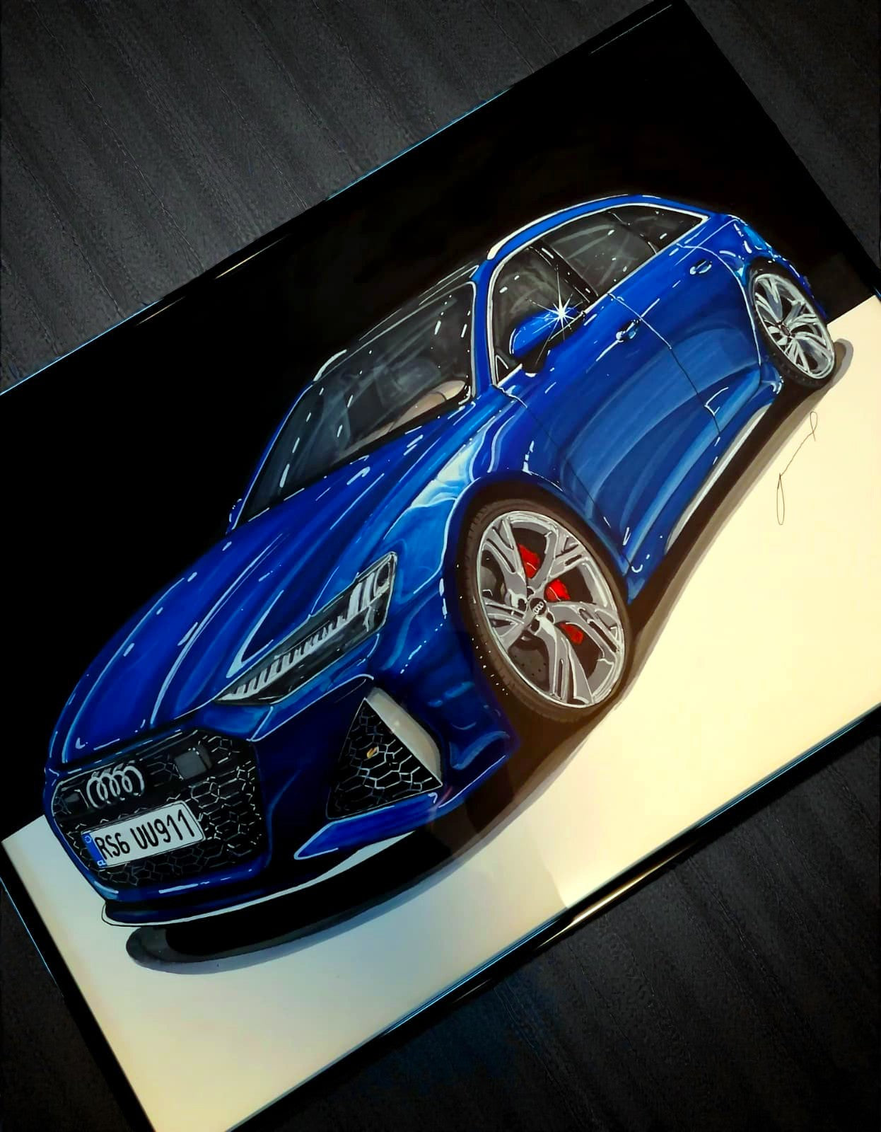 Ručně kreslený obraz vašeho vozu