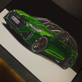 Ručně kreslený obraz vašeho vozu