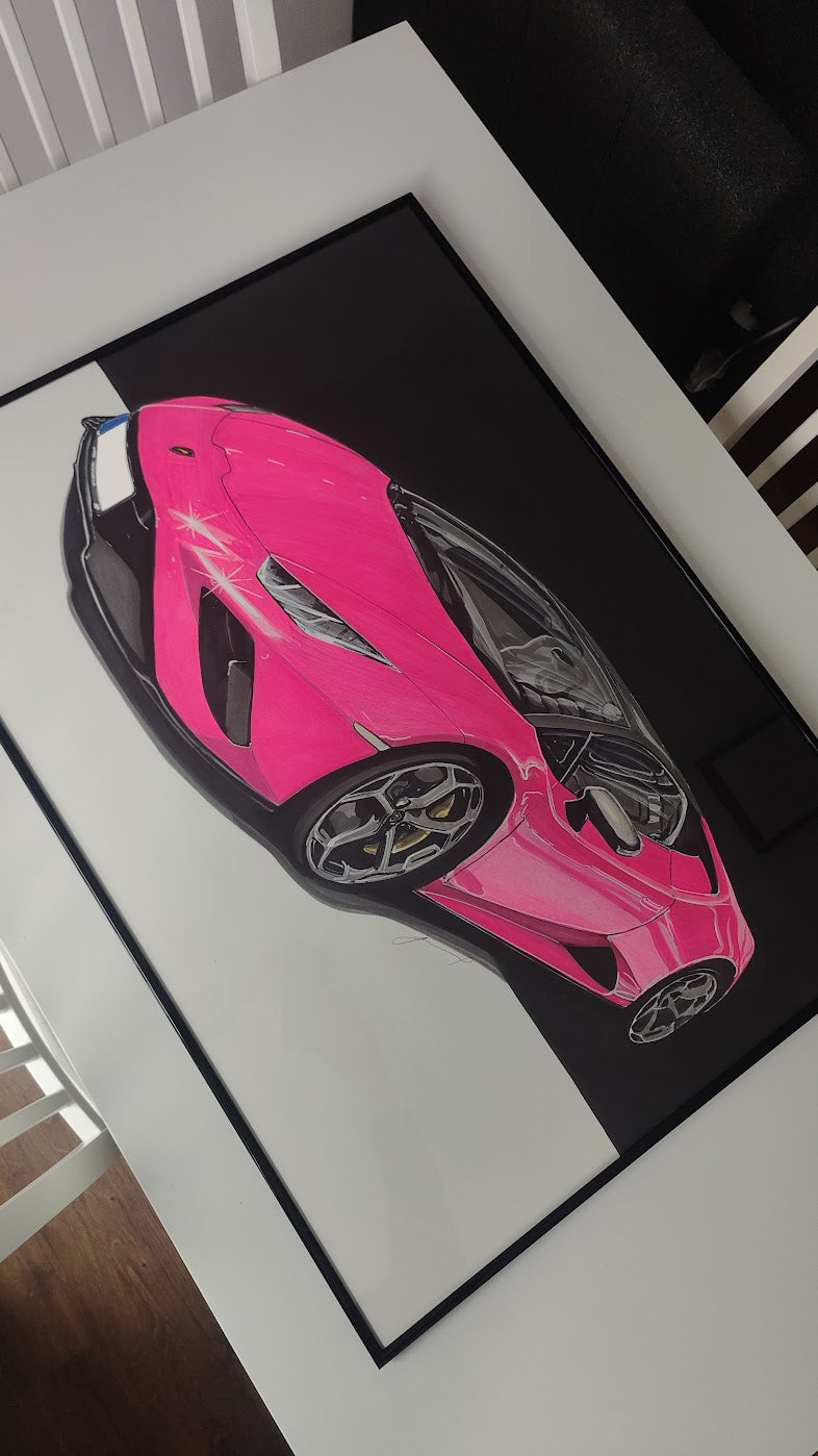 Ručně kreslený obraz vašeho vozu